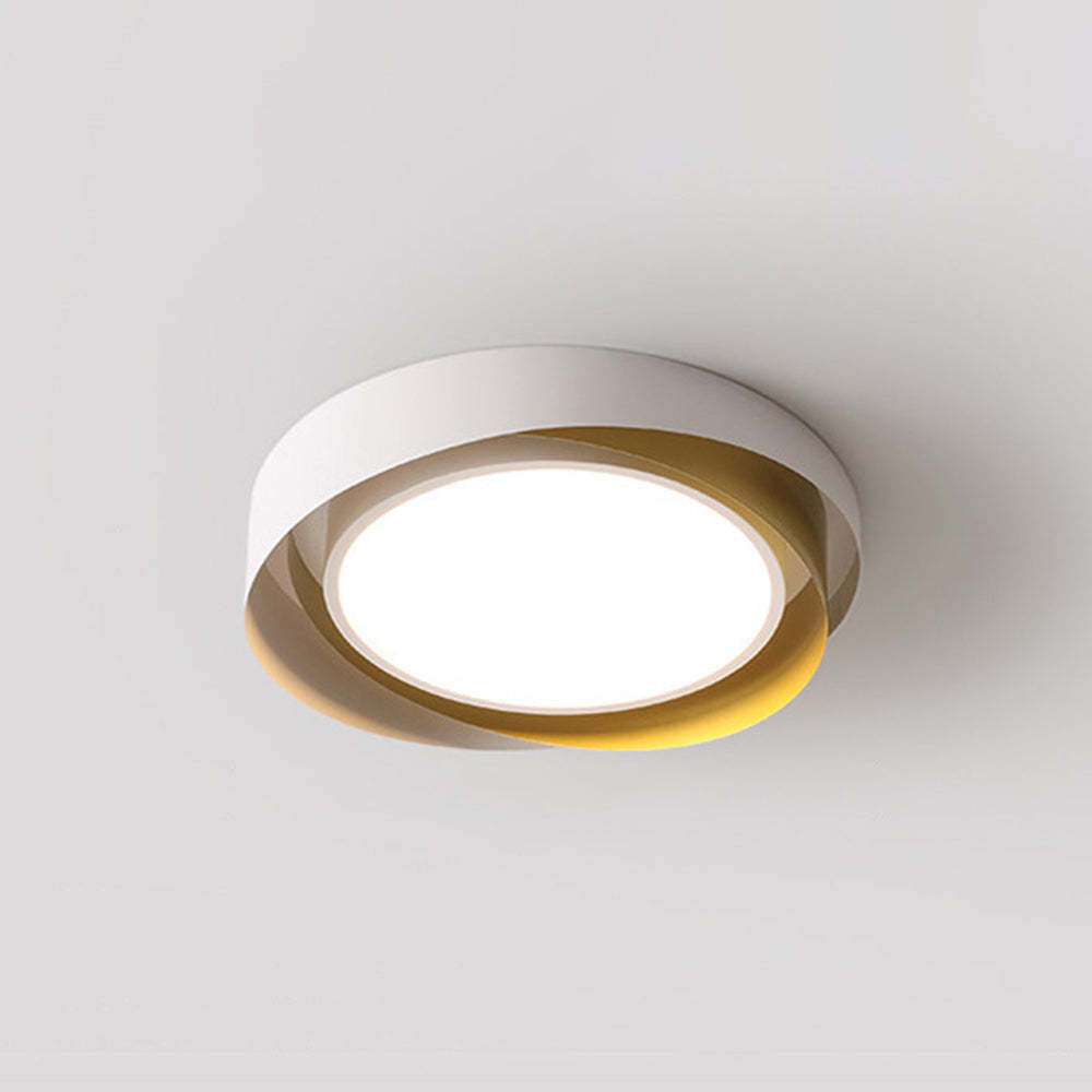 Quinn flush mount ceiling light, white and gold design