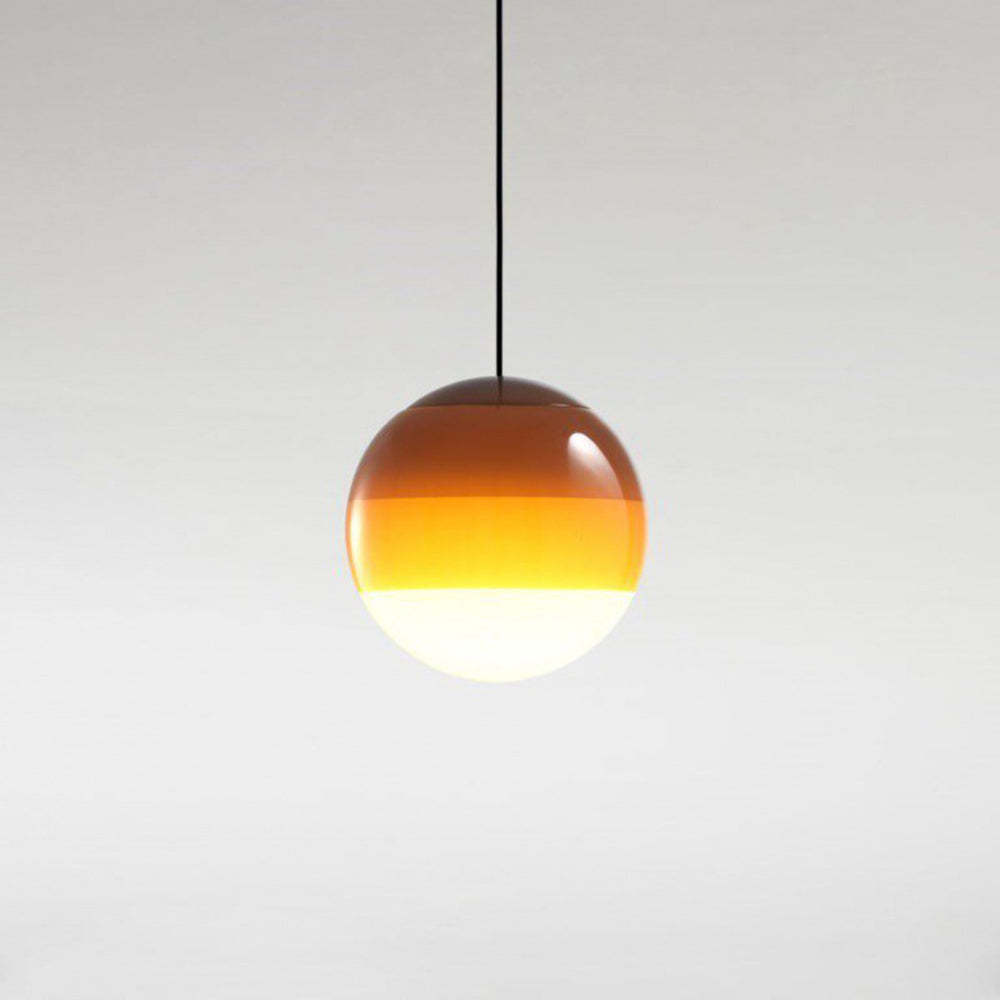 Orange Hailie glass bubble pendant light. Las Sola lighting.
