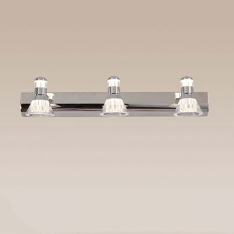 Kristy Conic Metal Mirror Front Vanity Wall Lamp, silver finish