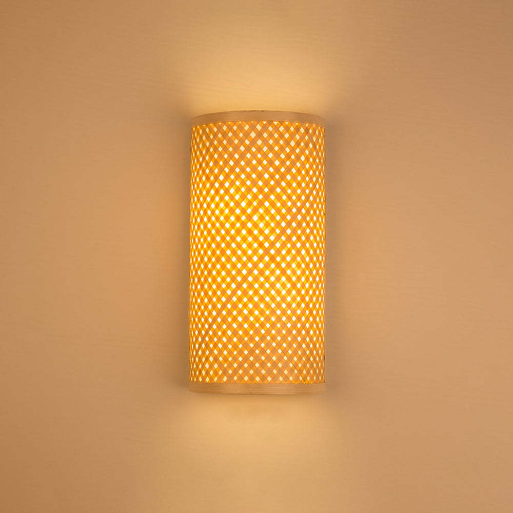 Rattan Wall Lamp: Muto LED Bedside Light, Woven Design