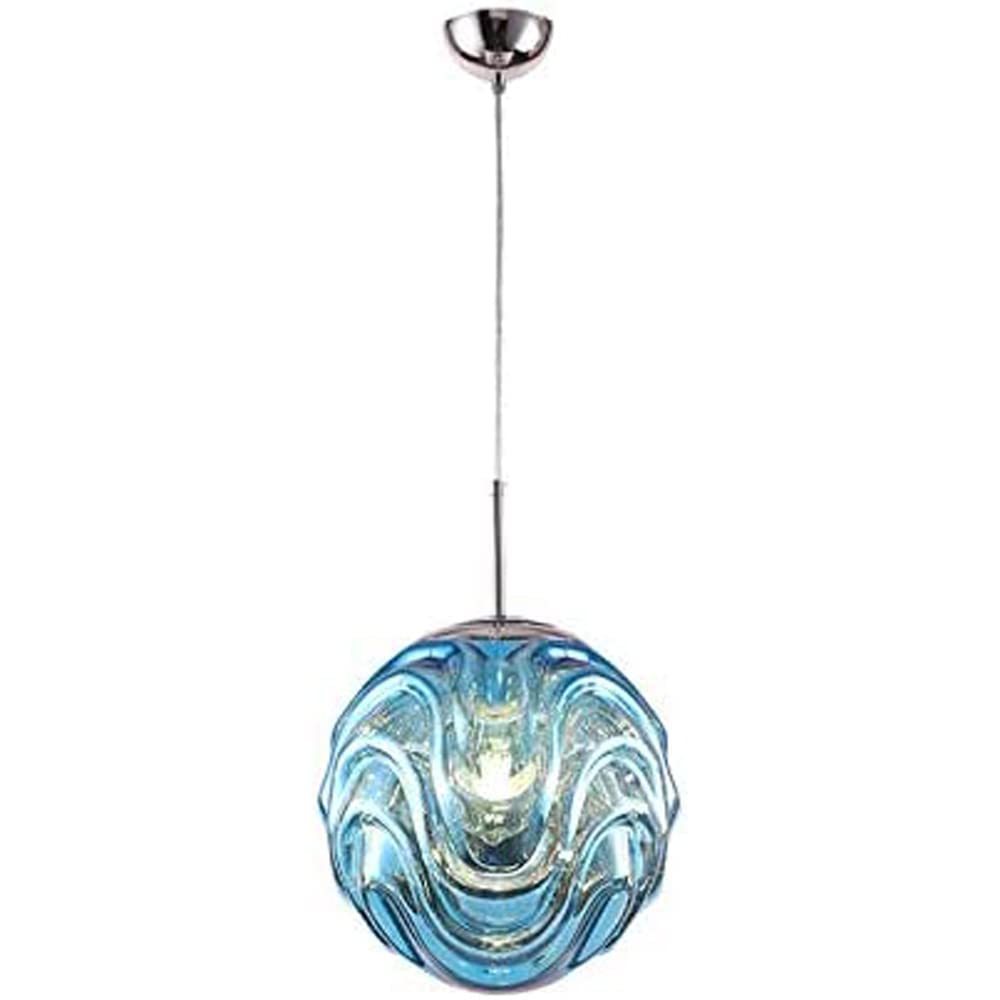 Hailie Modern Sphere Pendant Light - Blue Glass