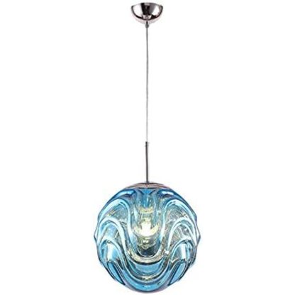 Hailie Modern Sphere Pendant Light - Blue Glass