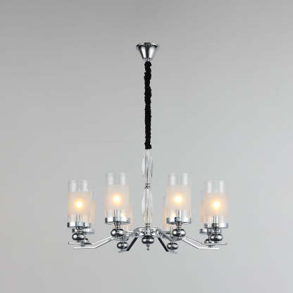 Alessio 6-bulb Chandelier: Retro Metal & Glass Lighting