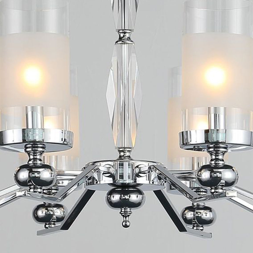 Alessio Chandelier: Metal & Glass Living Room Lamp