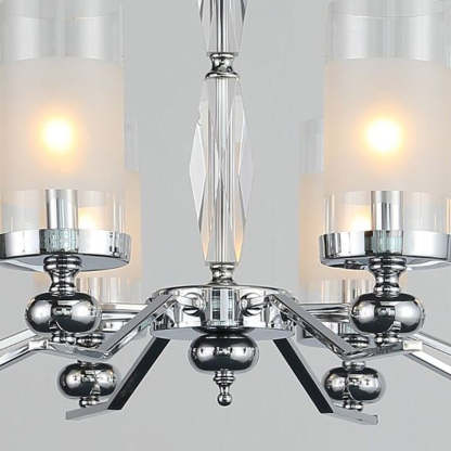 Alessio Chandelier: Metal & Glass Living Room Lamp
