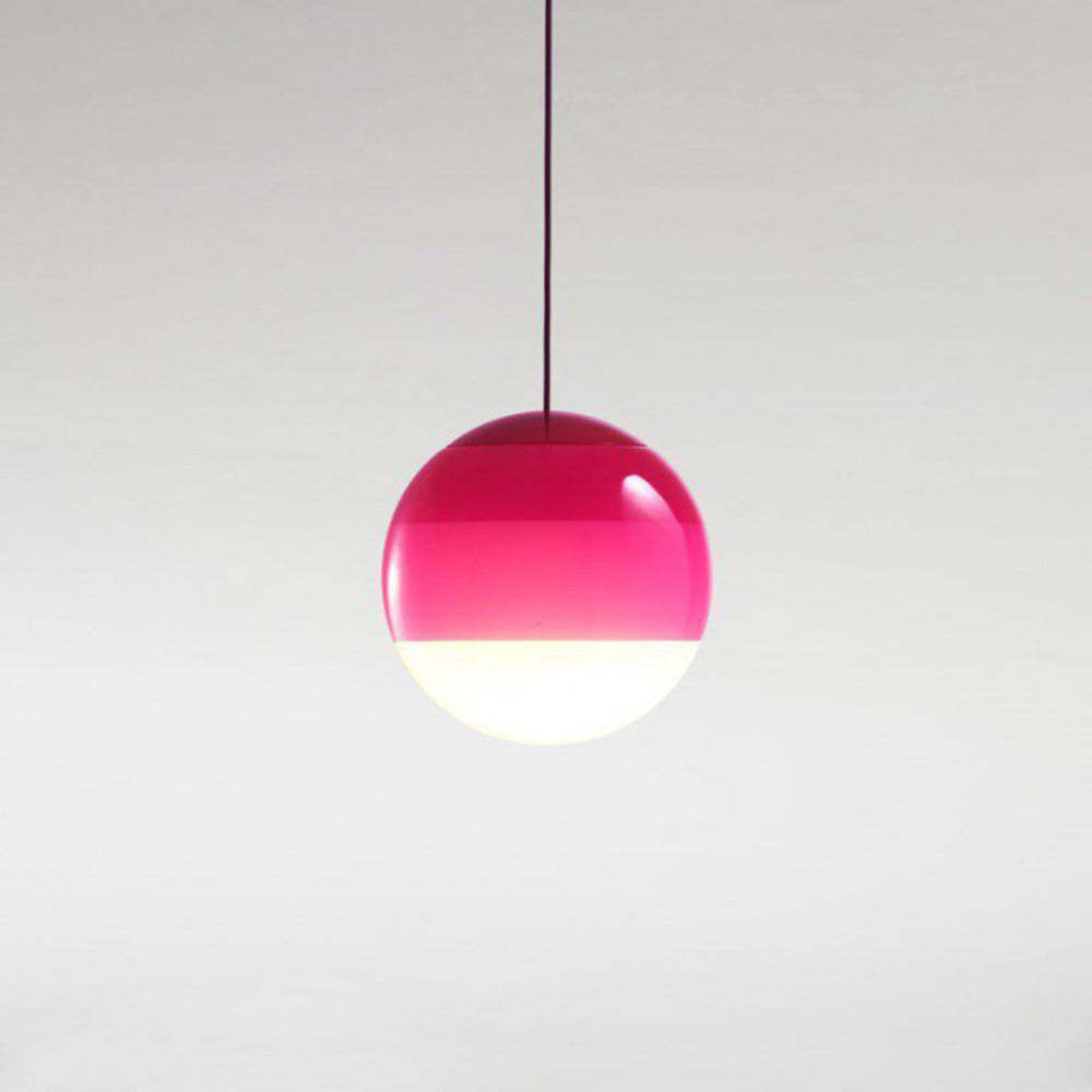 Pink Hailie glass bubble pendant light