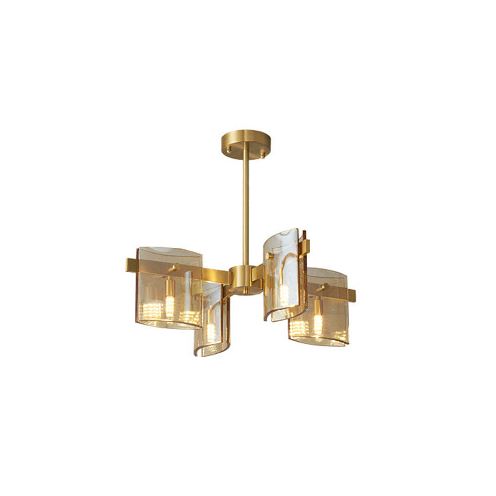 Evette Pendant Light, brass finish, glass shades