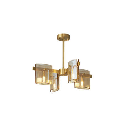 Evette Pendant Light, brass finish, glass shades