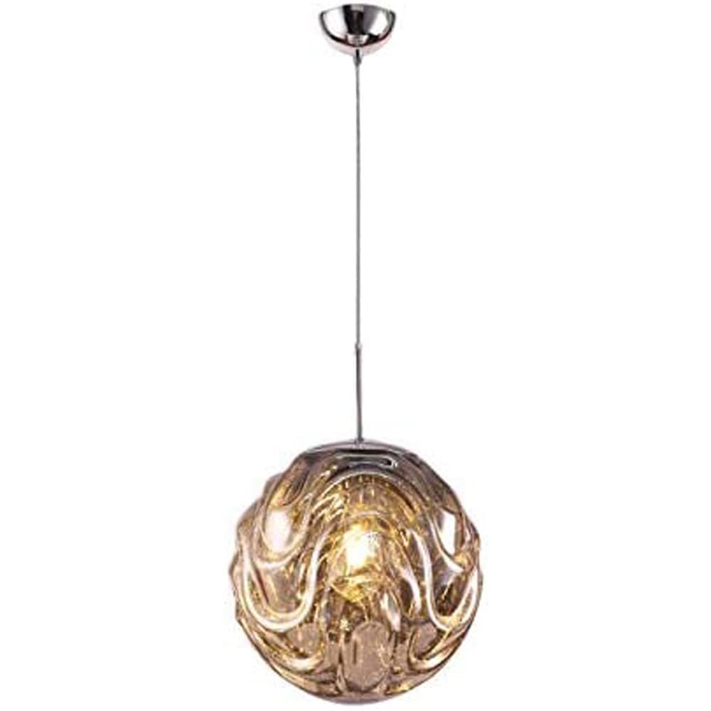 Hailie Modern Sphere Pendant Light - Gold Glass