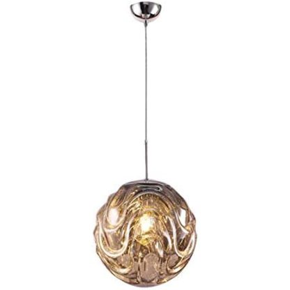Hailie Modern Sphere Pendant Light - Gold Glass