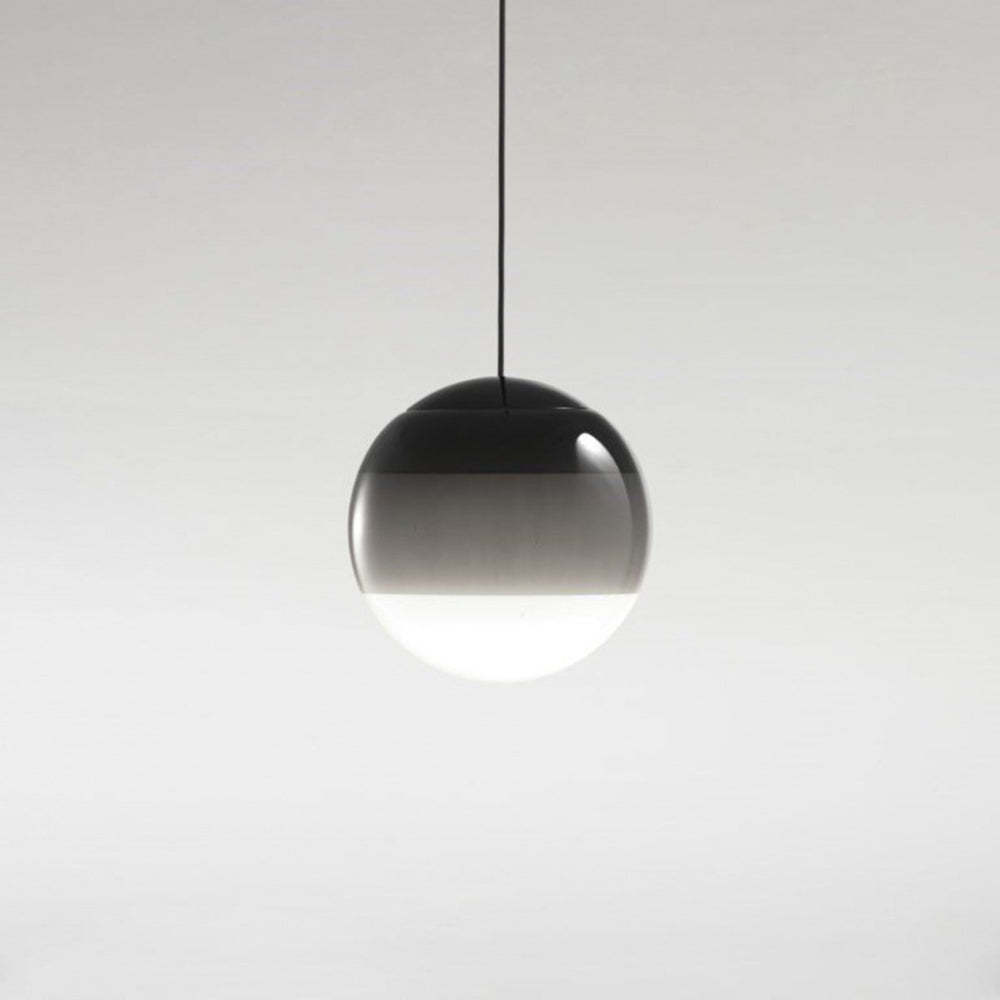Gray Hailie glass bubble pendant light. Modern Las Sola lighting.