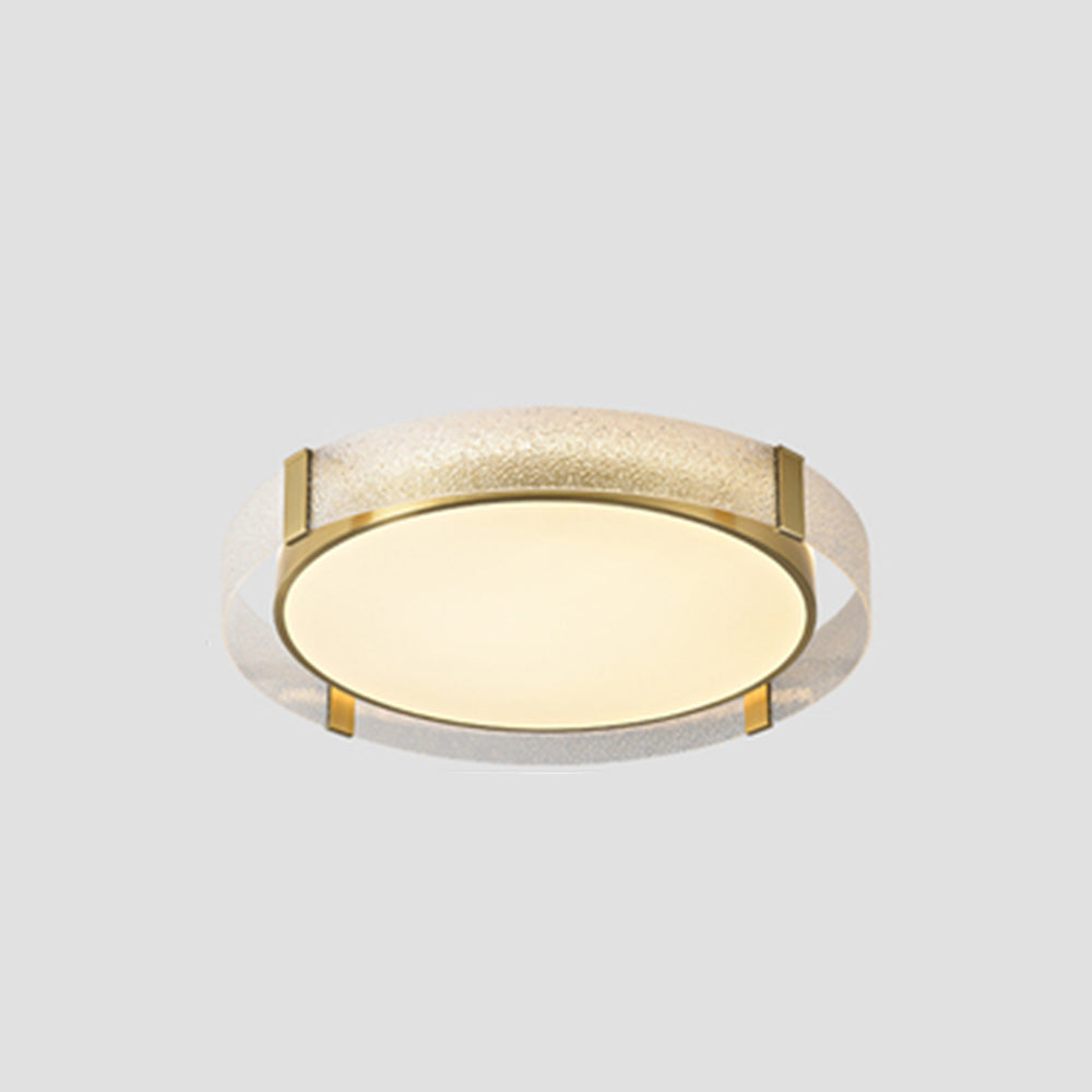 Quinn Modern Round Ceiling Light - Frosted Glass Detail