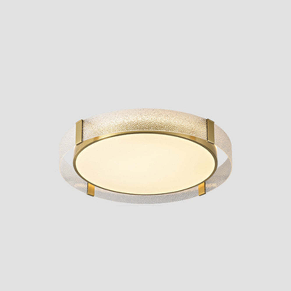 Quinn Modern Round Ceiling Light - Frosted Glass Detail