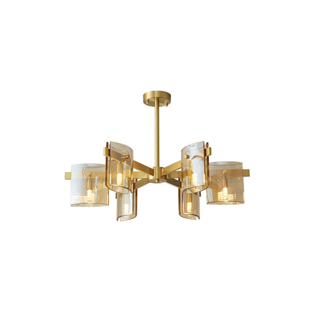 Evette Pendant Light - Brass Finish and Glass Shades