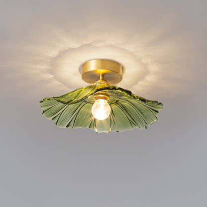 Green Flower Glass Ceiling Light Fixture