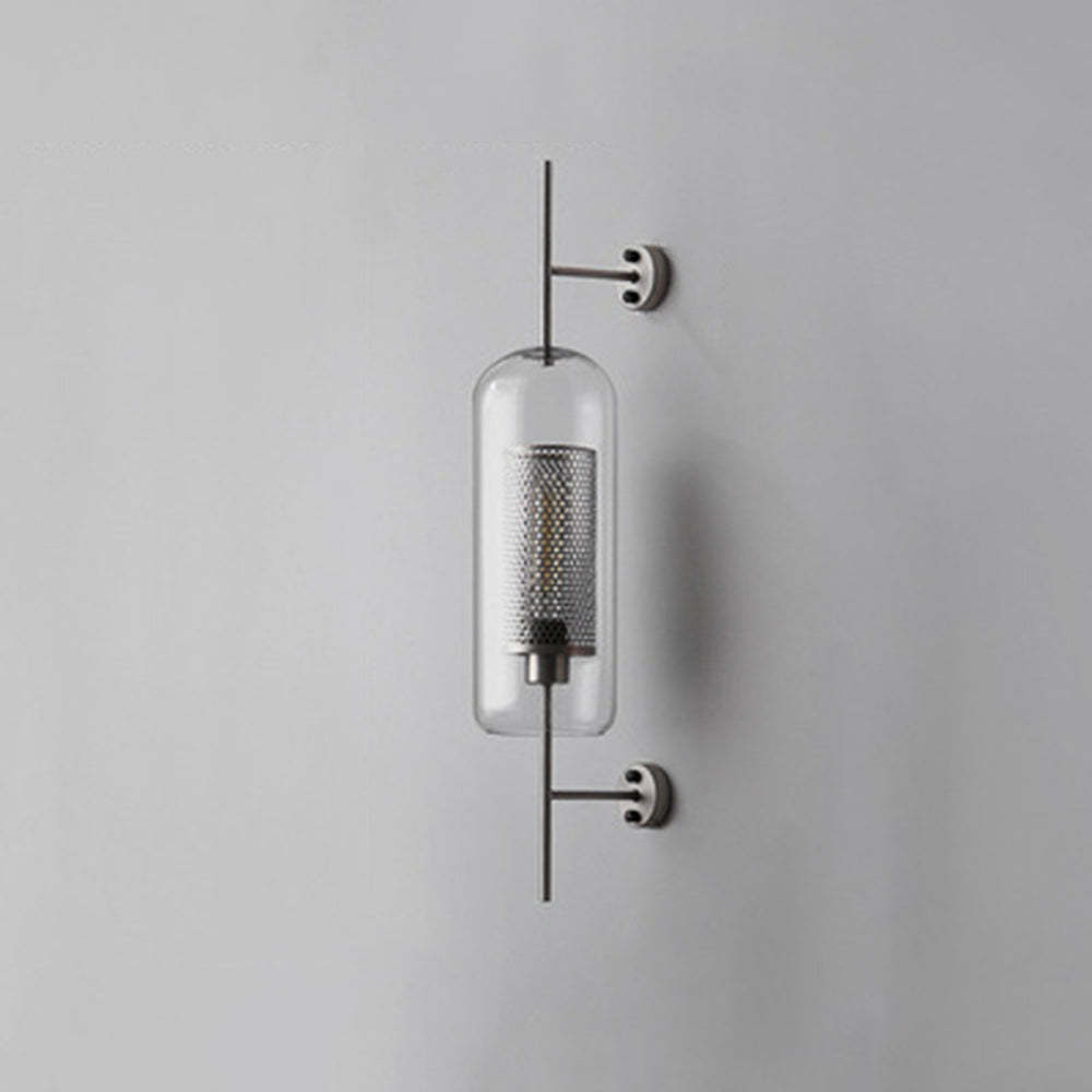 Oneal Industrial Wall Lamp, Glass and Metal, Bedroom Lighting