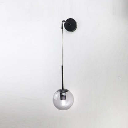 Black Valentina LED Wall Lamp with Smoky Glass Shade