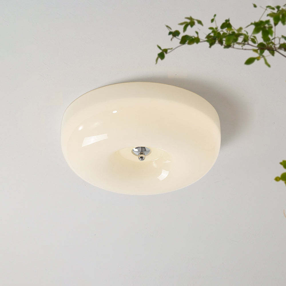 Hailie Vintage Cream LED Ceiling Light in a bedroom setting