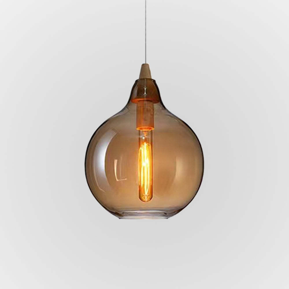 Hailie Modern Art Amber Pendant Light Glass Metal Bedroom