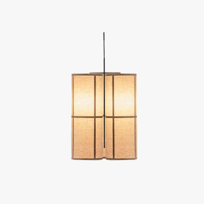 Renée Cylinder Pendant Light, Lantern, Fabric, Japanese