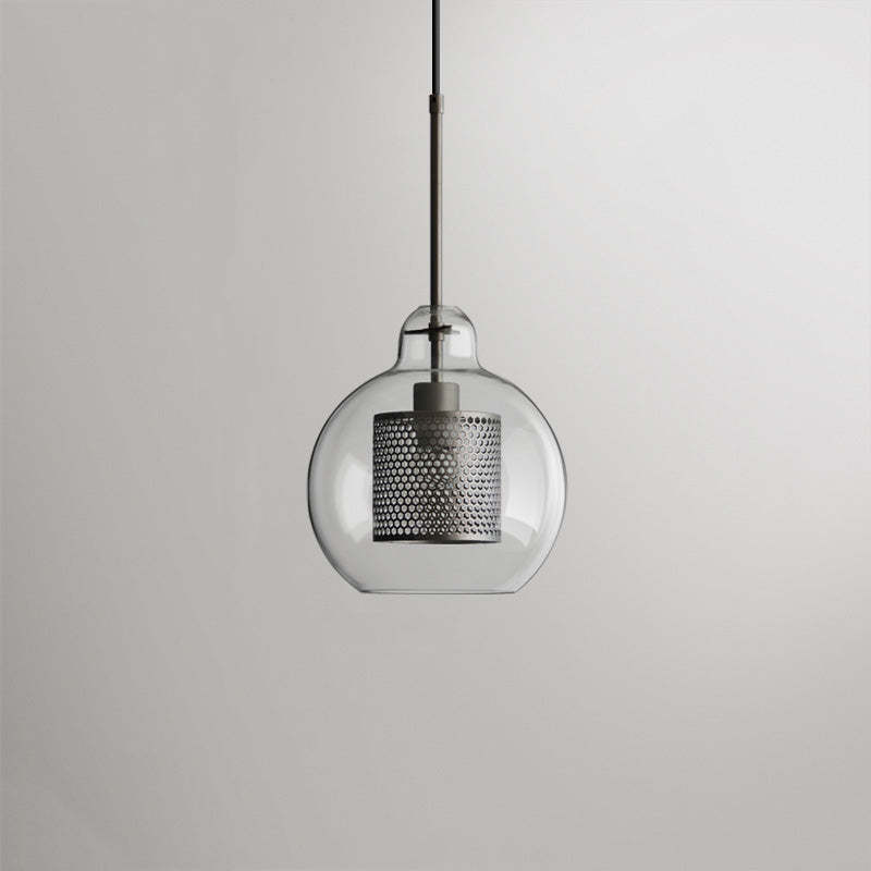 Oneal Pendant Light with metal shade and glass