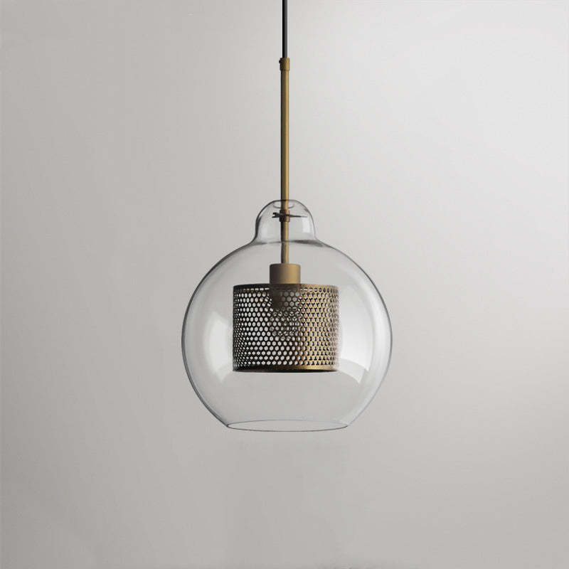 Modern glass and metal pendant light