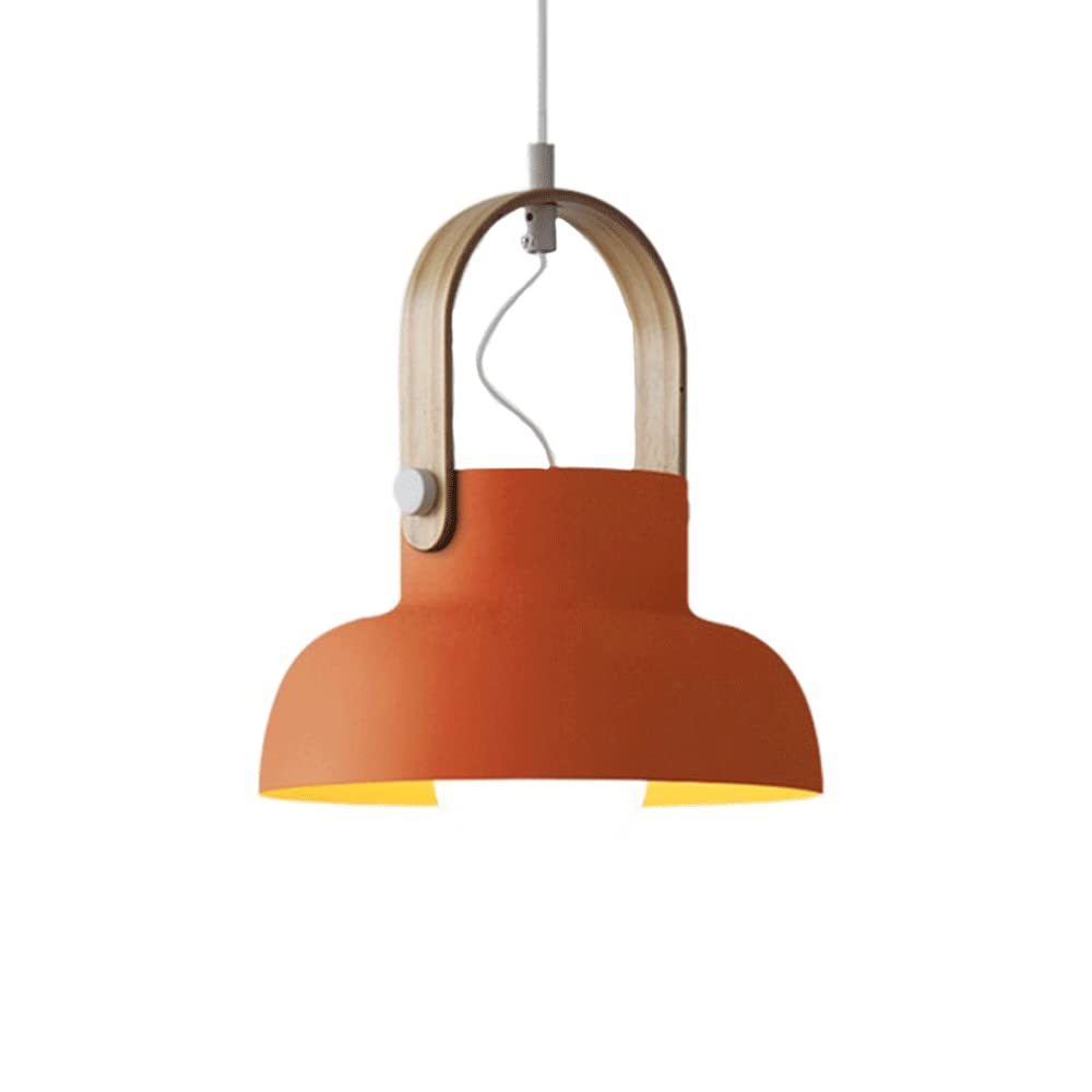 Orange Morandi Pendant Light with Wooden Handle
