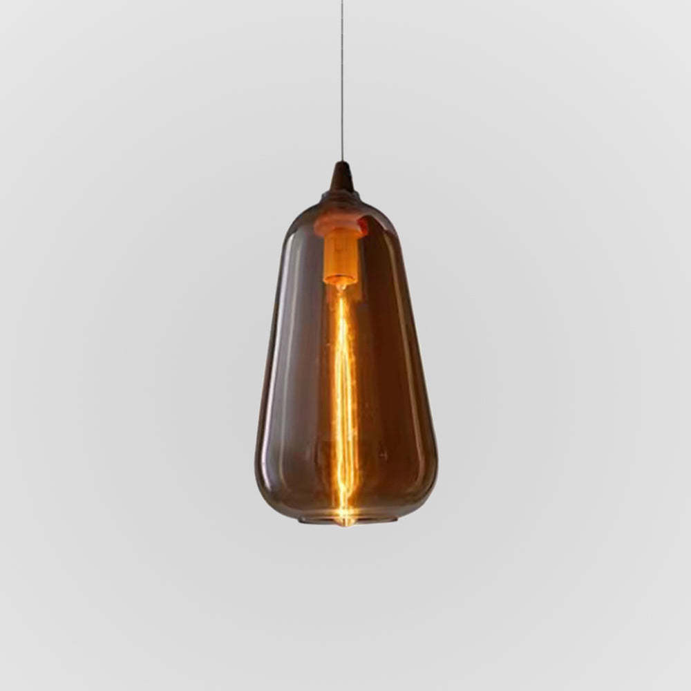Hailie Modern Art Amber Pendant Light Glass Metal Bedroom