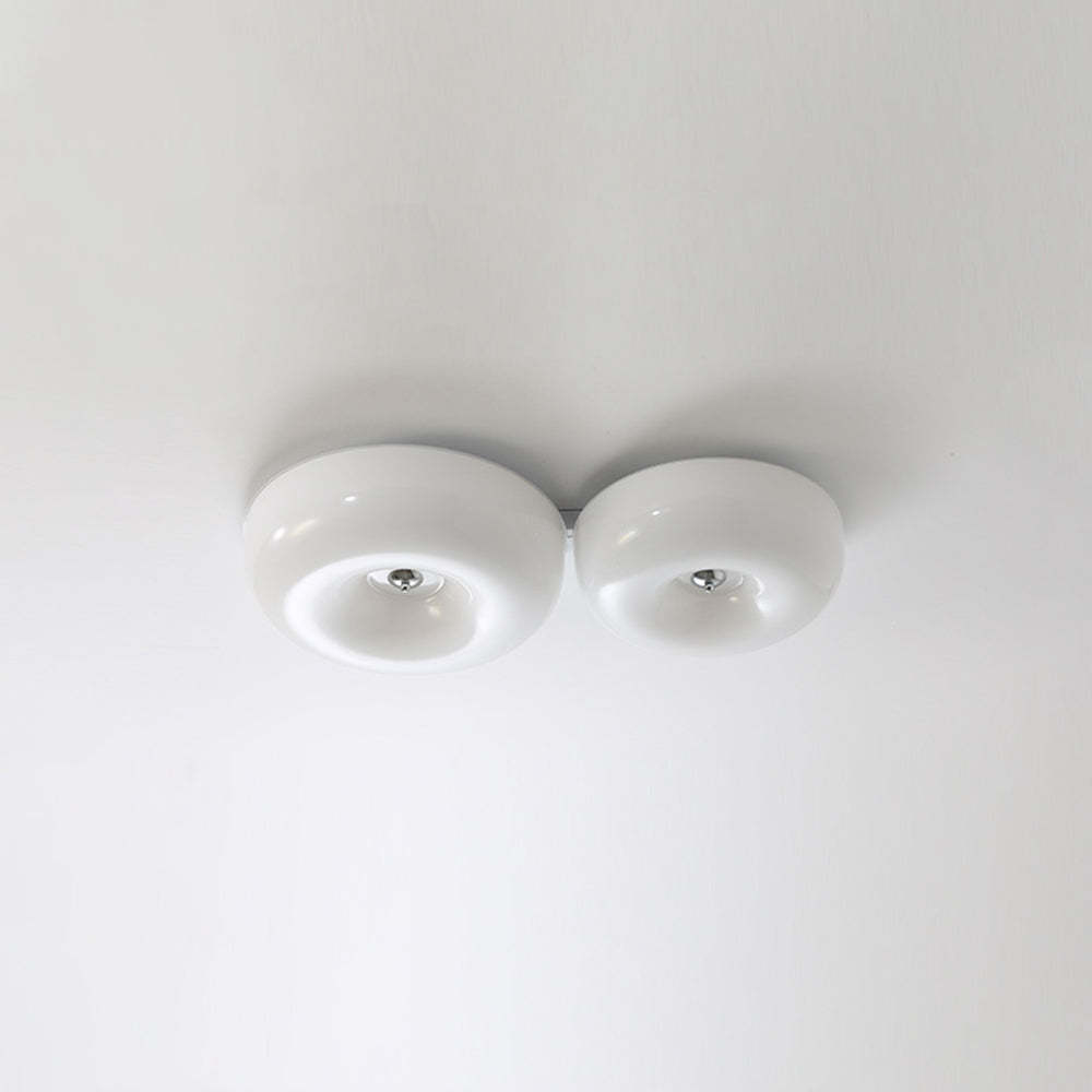Hailie Vintage Ceiling Light - White glass fixture