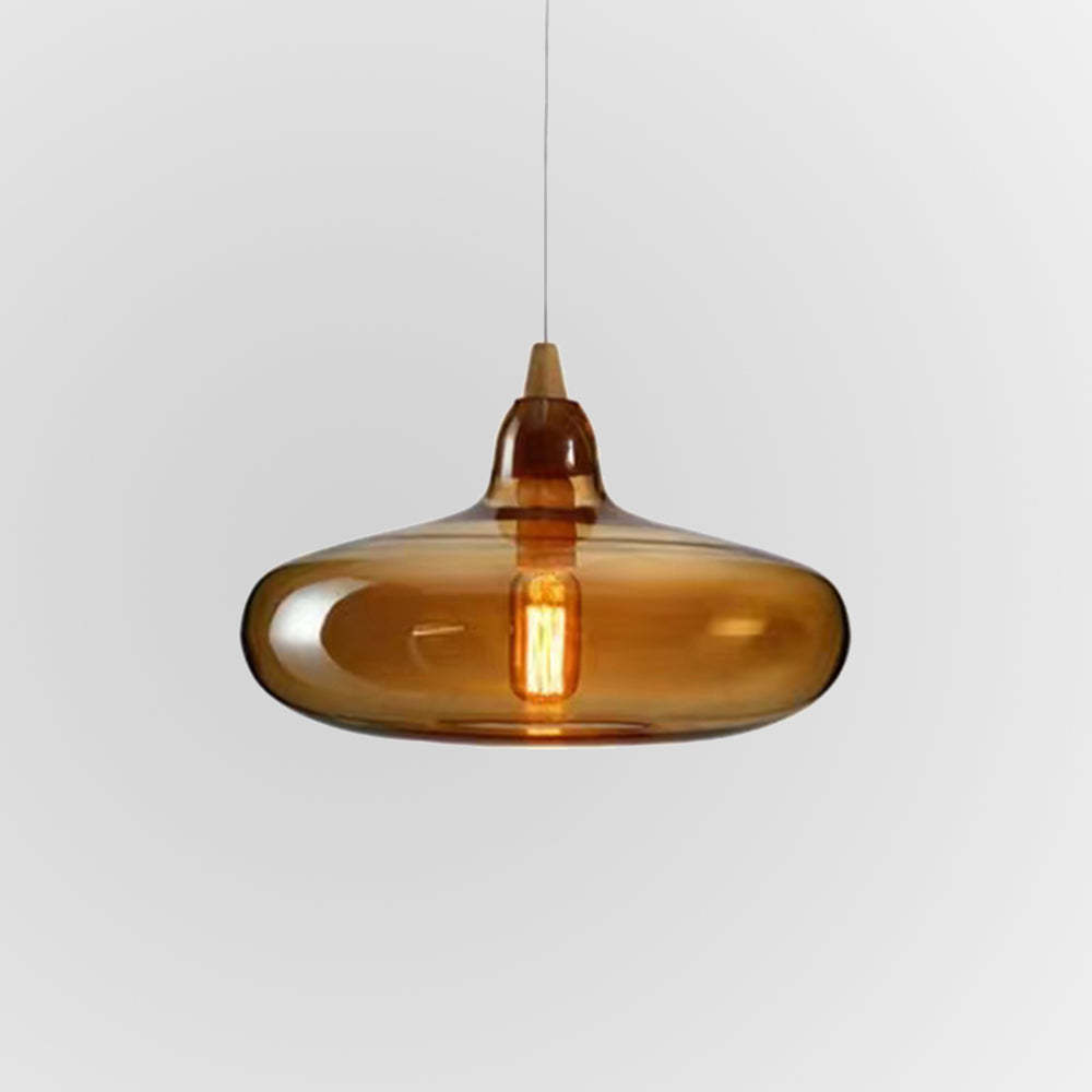 Hailie Modern Art Amber Pendant Light Glass Metal Bedroom