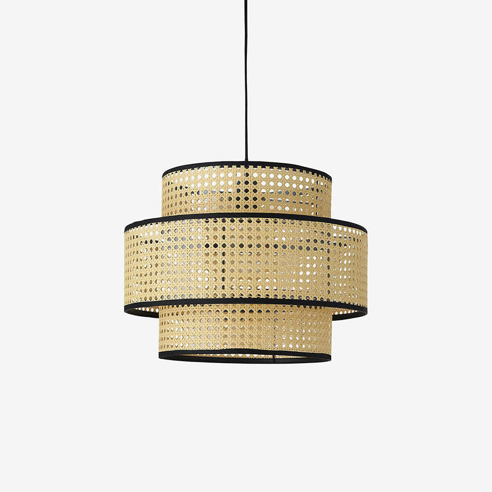 Ritta Japanese Rattan Pendant Light, layered design