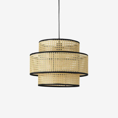Ritta Japanese Rattan Pendant Light, layered design