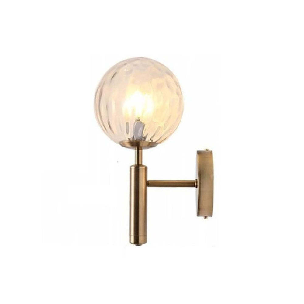 Valentina Wall Lamp: Globe glass shade, gold finish, hallway lighting