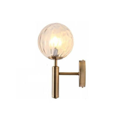 Valentina Wall Lamp: Globe glass shade, gold finish, hallway lighting