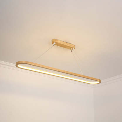 Ozawa oval wood pendant light in modern dining room