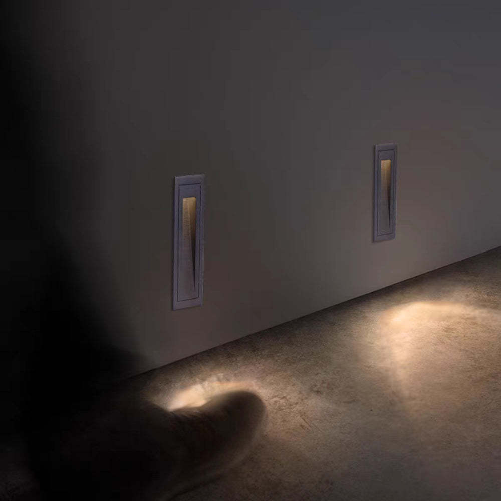 Orr Modern Metal Step Lights illuminating