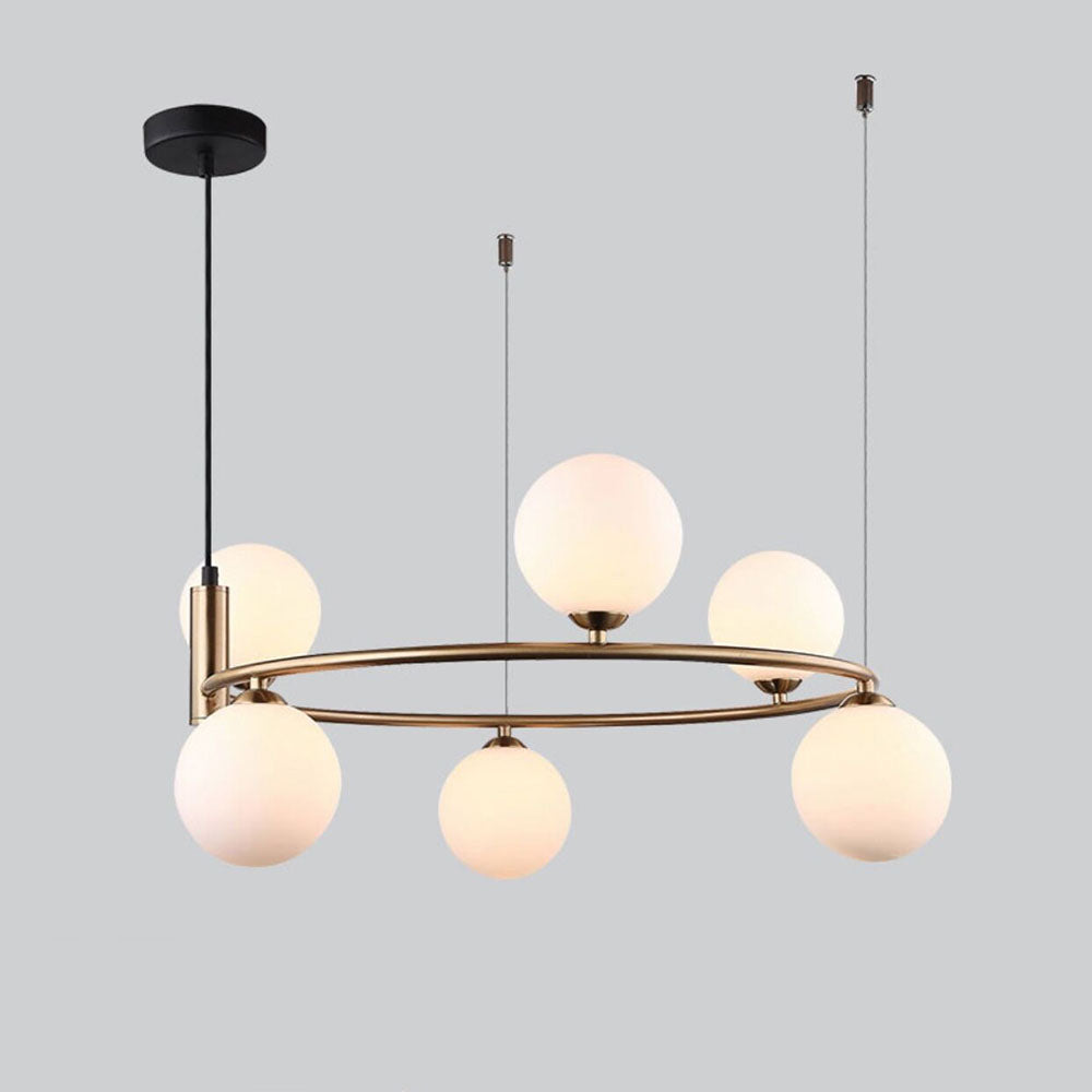 Valentina Nordic Ring Pendant Light with orb lights