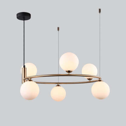 Valentina Nordic Ring Pendant Light with orb lights