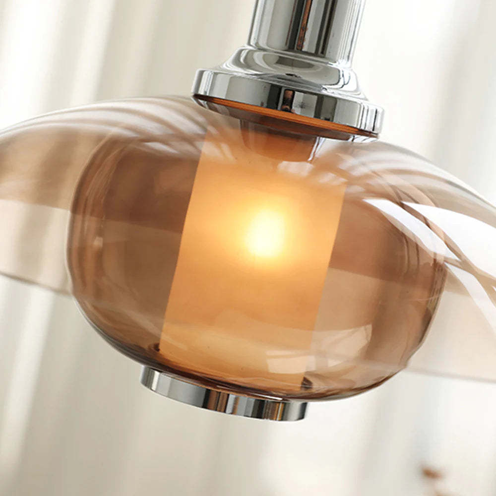 Close-up of Cairns modern pendant light fixture