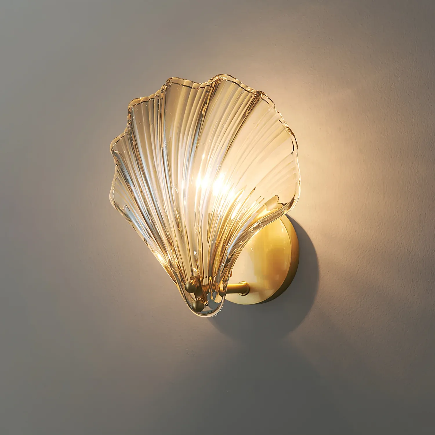 Modern Unusual Shell Glass Wall Light Bedroom Living Room | Las Sola