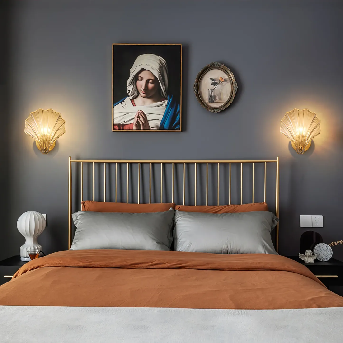 Orr Modern Unusual Shell Glass Wall Light Bedroom Living Room