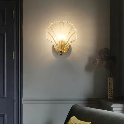 Orr Modern Unusual Shell Glass Wall Light Bedroom Living Room