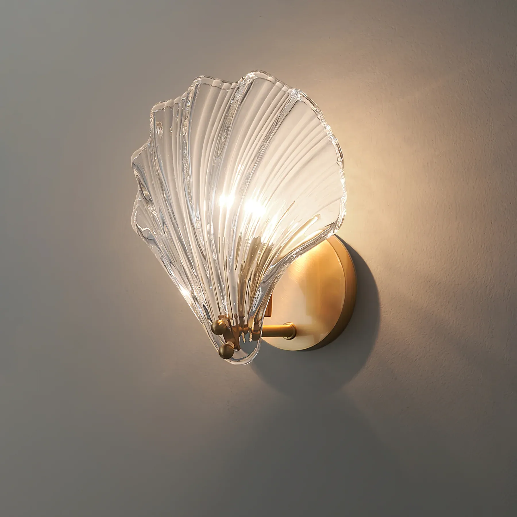 Orr Modern Unusual Shell Glass Wall Light Bedroom Living Room
