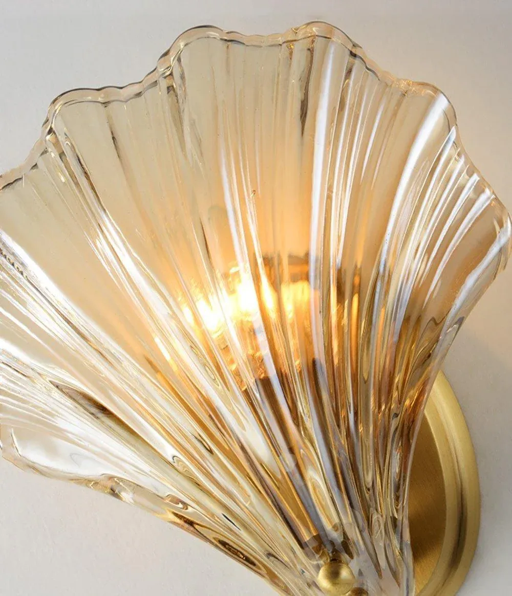 Orr Modern Unusual Shell Glass Wall Light Bedroom Living Room
