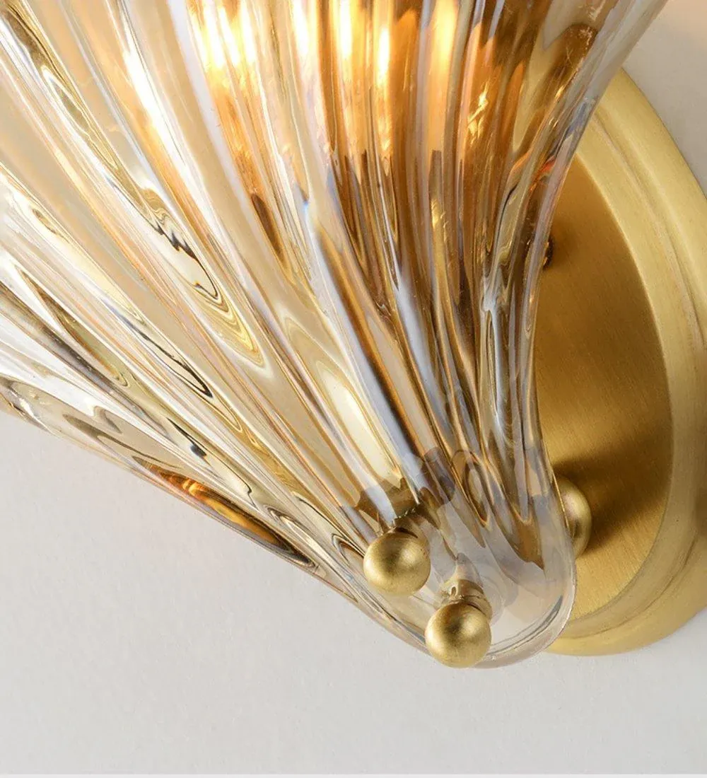 Orr Modern Unusual Shell Glass Wall Light Bedroom Living Room
