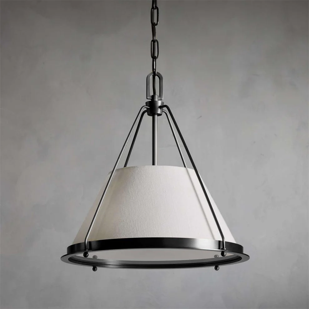 Alessio Vintage Unusual Metal Fabric Pendant Light Shades Bedroom Dining Room