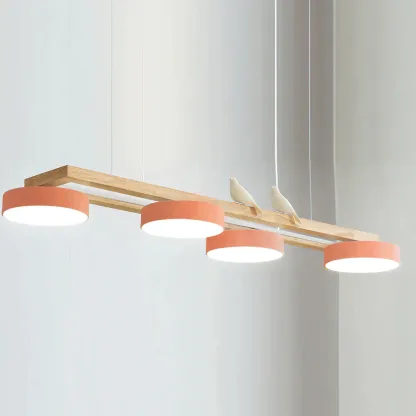 Morandi Modern Metal Wood Resin Acrylic Pendant Light Dining Room Bedroom