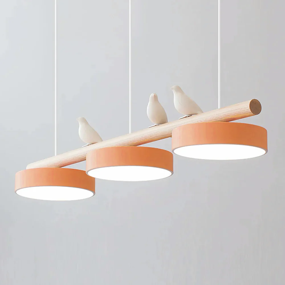 Morandi Modern Metal Wood Resin Acrylic Pendant Light Dining Room Bedroom