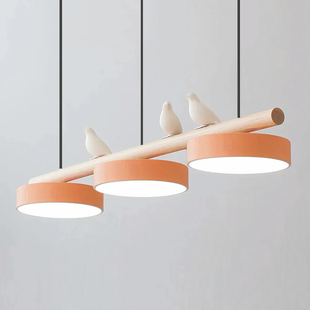 Morandi Modern Metal Wood Resin Acrylic Pendant Light Dining Room Bedroom