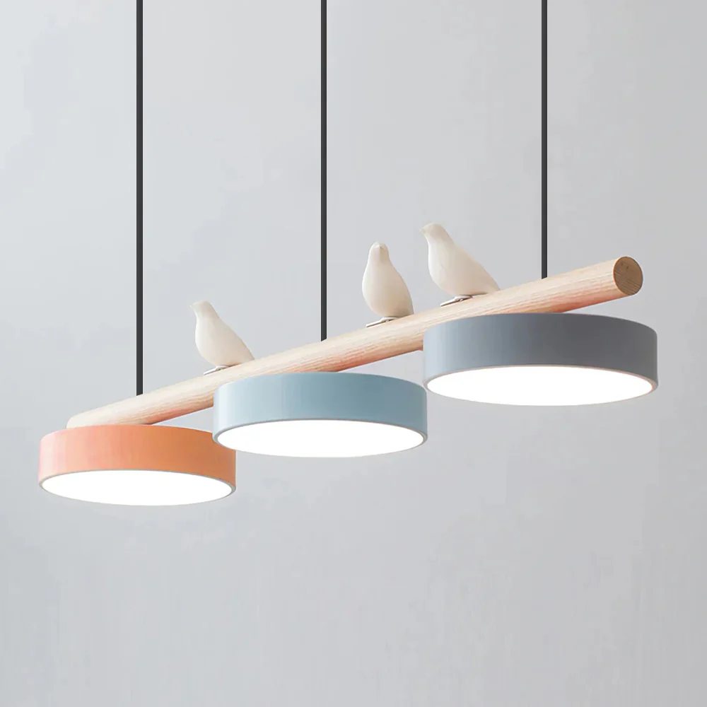 Morandi Modern Metal Wood Resin Acrylic Pendant Light Dining Room Bedroom
